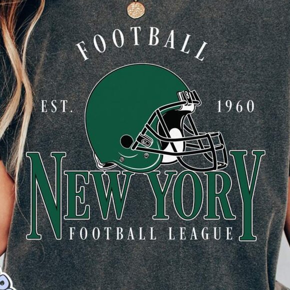 New York Football Old School Style Comfort Colors T-Shirt 166 - Picture 2 of 5